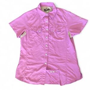 Habit Lavender Button Up Fishing Sports UV Resistant Womens Shirt Size Medium